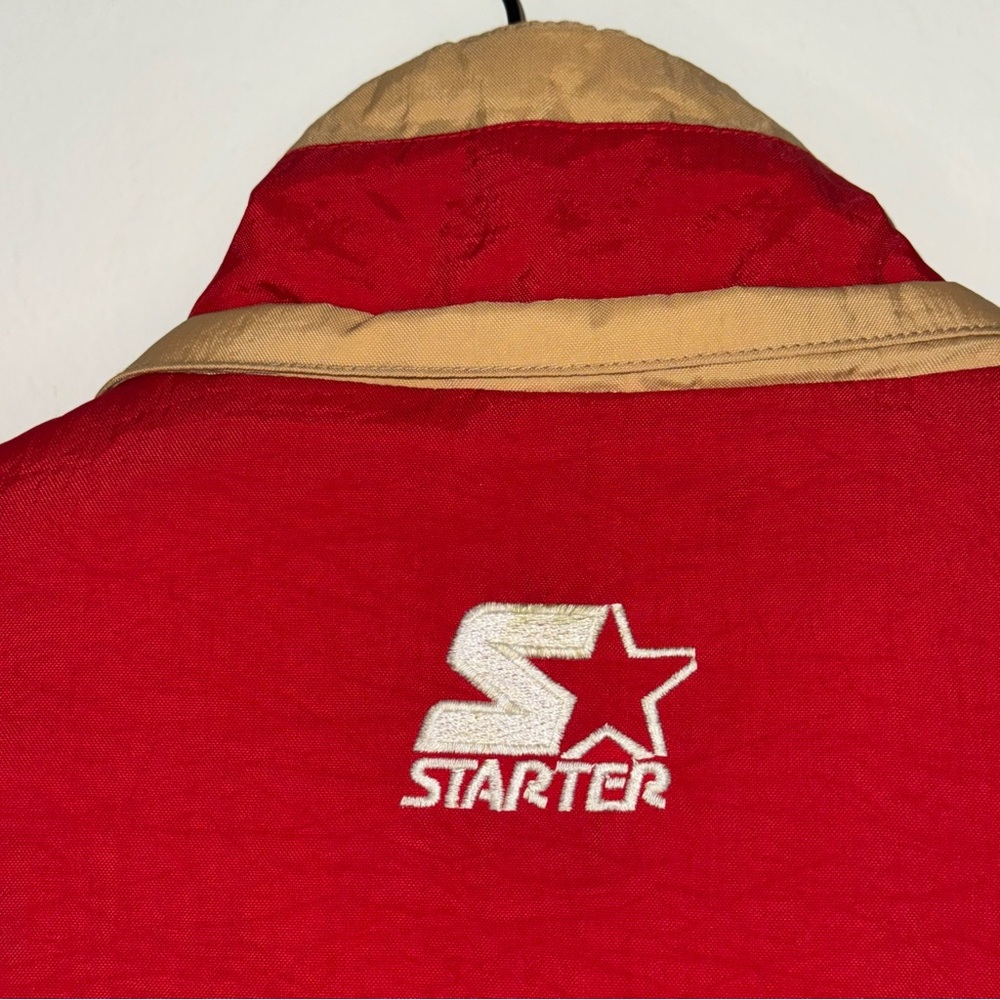 Vintage Rare 90s Starter San Francisco 49ers Puffer Jacket Red NFL Star XL EUC - Picture 7 of 10